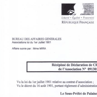 Récépissé d'inscription